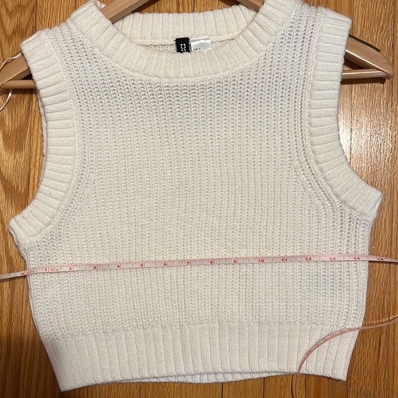 3 for $15! Cropped White Knit Vest - Picture 6 of 6